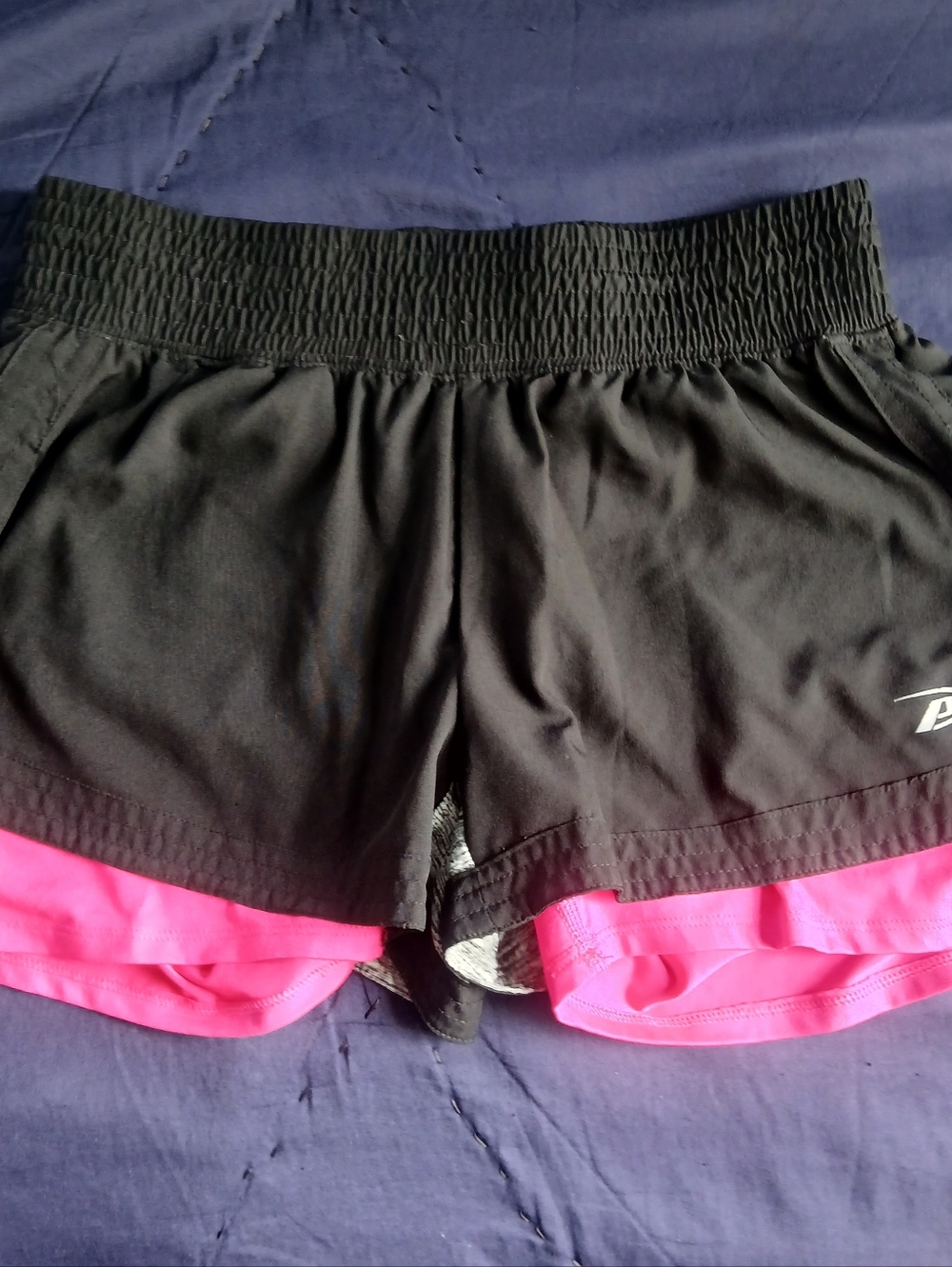 Pro Player Black and Hot Pink Layered Athletic Shorts Size Small